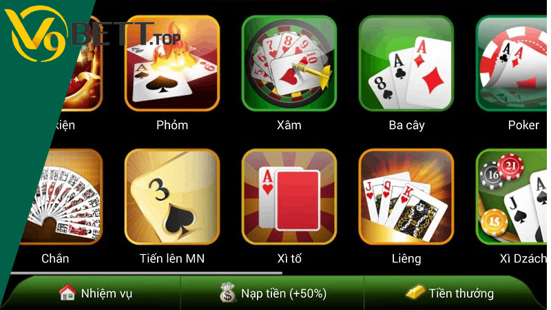 Game bài V9bet với kho trò chơi siêu khủng